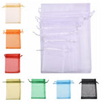 100 sacchetti regalo per gioielli, sacchetti in organza per matrimoni, feste di compleanno, sacchetti estraibili, 7X9cm
