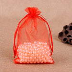 100 sacchetti regalo per gioielli, sacchetti in organza per matrimoni, feste di compleanno, sacchetti estraibili, 7X9cm