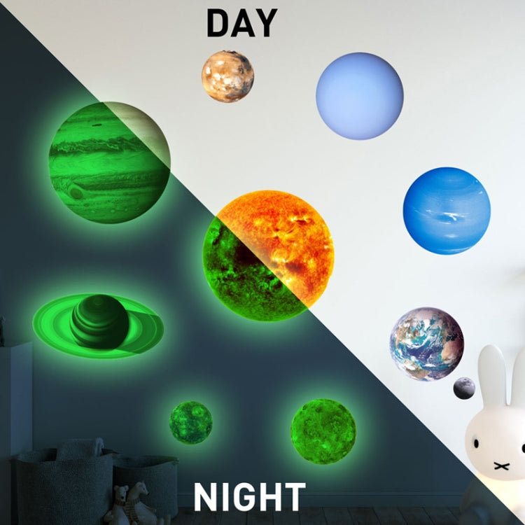 E wall 2 set adesivi murali fluorescenti pianeta sistema solare adesivi murali luminosi camera da letto