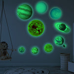 E wall 2 set adesivi murali fluorescenti pianeta sistema solare adesivi murali luminosi camera da letto