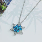 Fascino vintage cristallo fiocco di neve zircone fiore argento collane pendenti gioielli regalo per le donne