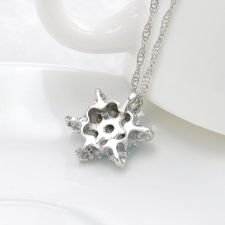 Fascino vintage cristallo fiocco di neve zircone fiore argento collane pendenti gioielli regalo per le donne