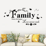 Famiglia inglese lettera creativa soggiorno portico decorazione sfondo adesivi murali, Family English Letter