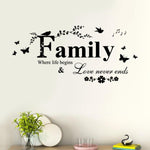 Famiglia inglese lettera creativa soggiorno portico decorazione sfondo adesivi murali, Family English Letter
