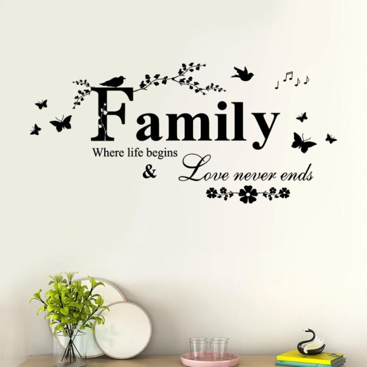 Famiglia inglese lettera creativa soggiorno portico decorazione sfondo adesivi murali, Family English Letter