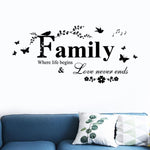 Famiglia inglese lettera creativa soggiorno portico decorazione sfondo adesivi murali, Family English Letter