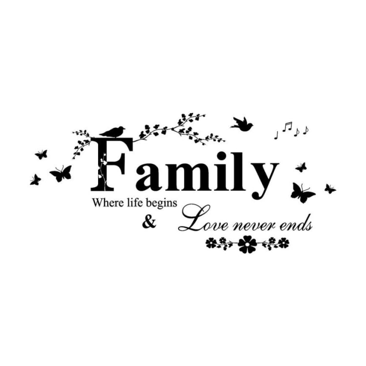 Famiglia inglese lettera creativa soggiorno portico decorazione sfondo adesivi murali, Family English Letter