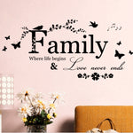 Famiglia inglese lettera creativa soggiorno portico decorazione sfondo adesivi murali, Family English Letter