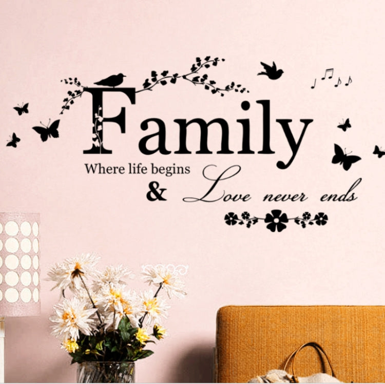 Famiglia inglese lettera creativa soggiorno portico decorazione sfondo adesivi murali, Family English Letter