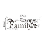 Famiglia inglese lettera creativa soggiorno portico decorazione sfondo adesivi murali, Family English Letter
