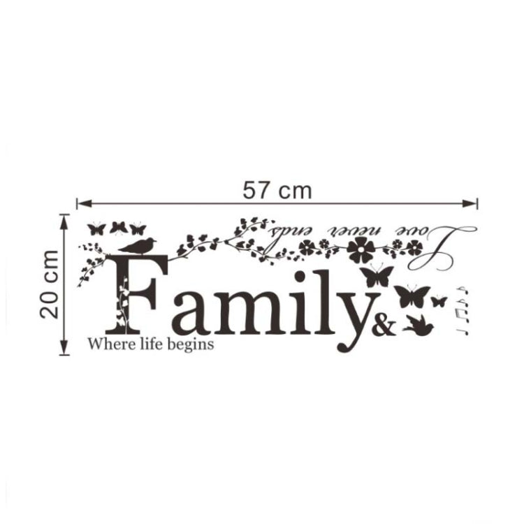 Famiglia inglese lettera creativa soggiorno portico decorazione sfondo adesivi murali, Family English Letter
