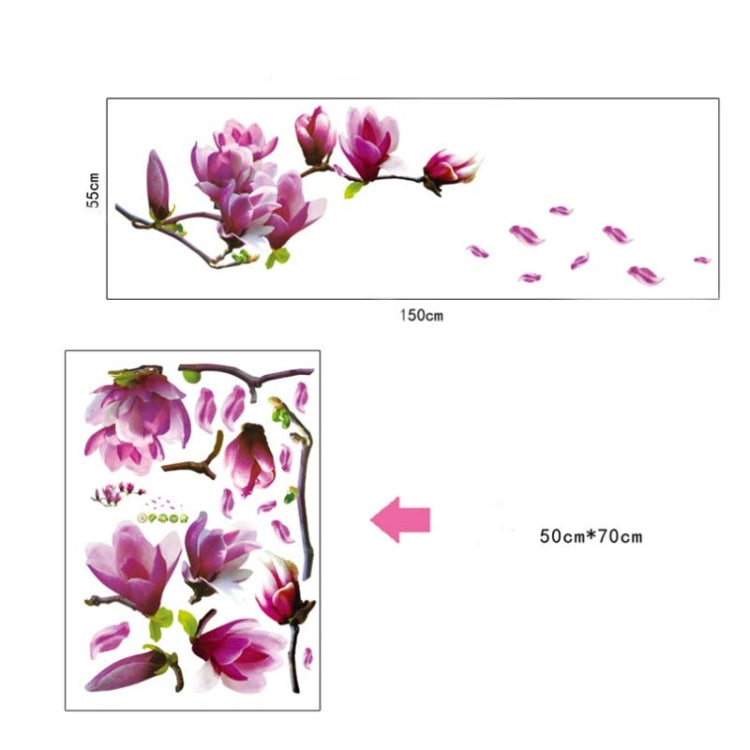 Decalcomanie creative in PVC Magnolia Carta da parati rimovibile Decorazione domestica di arte fai da te, Magnolia