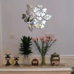2 set adesivo da parete con motivo floreale decorazioni per la casa adesivo da parete 3D arte adesivi murali specchio fai da te decorazione del soggiorno