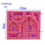 2 pezzi di casa dei cartoni animati in legno a forma di finestra in silicone, stampo per caramelle, strumento per decorare torte con fiabe, House Wooden Window Shape