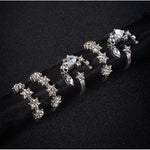 Set di 5 anelli regolabili vintage da donna con stella e luna