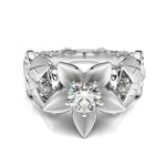 Anello nuziale da donna alla moda con rosa e diamante, 6, 7, 8, 9, 10