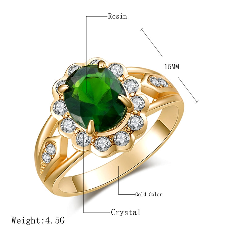 Anello con diamante verde ovale vintage alla moda, 7, 8, 9, 10