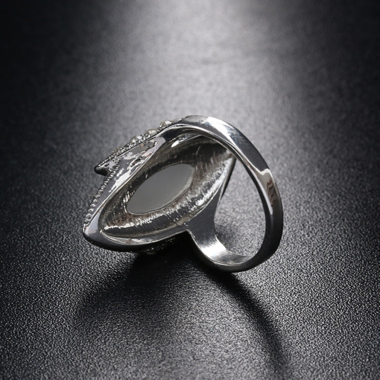 Anello opale ovale grande bianco placcato argento vintage da donna, 10, 7, 8, 9