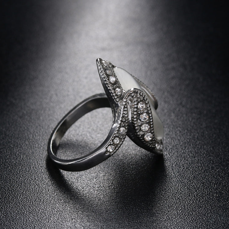 Anello opale ovale grande bianco placcato argento vintage da donna, 10, 7, 8, 9