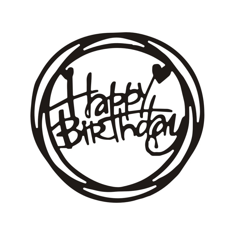 Stampo rotondo per coltello di buon compleanno, clip fai da te, album, biglietti d'auguri, creazione di stencil, Round Happy Birthday Shape