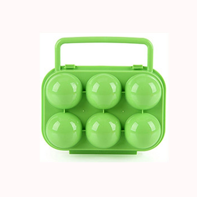 Custodia per scatola di immagazzinaggio per uova in contenitore di plastica per 6 uova con manico portatile da 2 pezzi, 6 Eggs Green, 6 Eggs Orange, 6 Eggs Blue