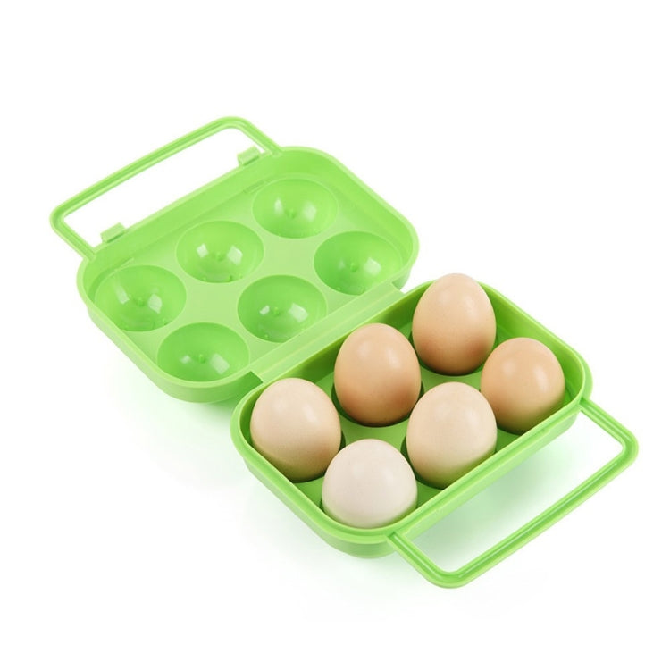 Custodia per scatola di immagazzinaggio per uova in contenitore di plastica per 6 uova con manico portatile da 2 pezzi, 6 Eggs Green, 6 Eggs Orange, 6 Eggs Blue