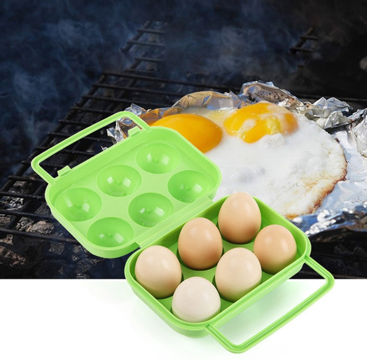 Custodia per scatola di immagazzinaggio per uova in contenitore di plastica per 6 uova con manico portatile da 2 pezzi, 6 Eggs Green, 6 Eggs Orange, 6 Eggs Blue