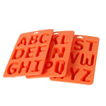 Set di vassoi per ghiaccio in silicone con cubetti di ghiaccio con lettere A-Z 3 in 1, 3 in 1 LetterShalpe(Yellow), 3 in 1 LetterShalpe(Orange)