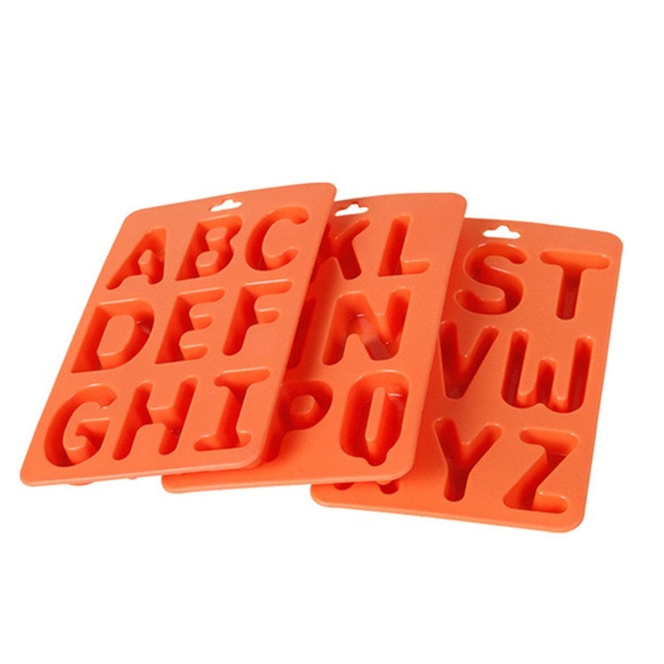 Set di vassoi per ghiaccio in silicone con cubetti di ghiaccio con lettere A-Z 3 in 1, 3 in 1 LetterShalpe(Yellow), 3 in 1 LetterShalpe(Orange)