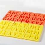 Set di vassoi per ghiaccio in silicone con cubetti di ghiaccio con lettere A-Z 3 in 1, 3 in 1 LetterShalpe(Yellow), 3 in 1 LetterShalpe(Orange)