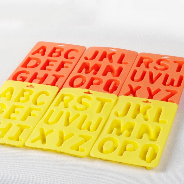 Set di vassoi per ghiaccio in silicone con cubetti di ghiaccio con lettere A-Z 3 in 1, 3 in 1 LetterShalpe(Yellow), 3 in 1 LetterShalpe(Orange)