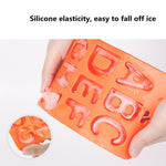 Set di vassoi per ghiaccio in silicone con cubetti di ghiaccio con lettere A-Z 3 in 1, 3 in 1 LetterShalpe(Yellow), 3 in 1 LetterShalpe(Orange)