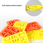 Set di vassoi per ghiaccio in silicone con cubetti di ghiaccio con lettere A-Z 3 in 1, 3 in 1 LetterShalpe(Yellow), 3 in 1 LetterShalpe(Orange)