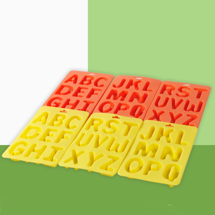 Set di vassoi per ghiaccio in silicone con cubetti di ghiaccio con lettere A-Z 3 in 1, 3 in 1 LetterShalpe(Yellow), 3 in 1 LetterShalpe(Orange)