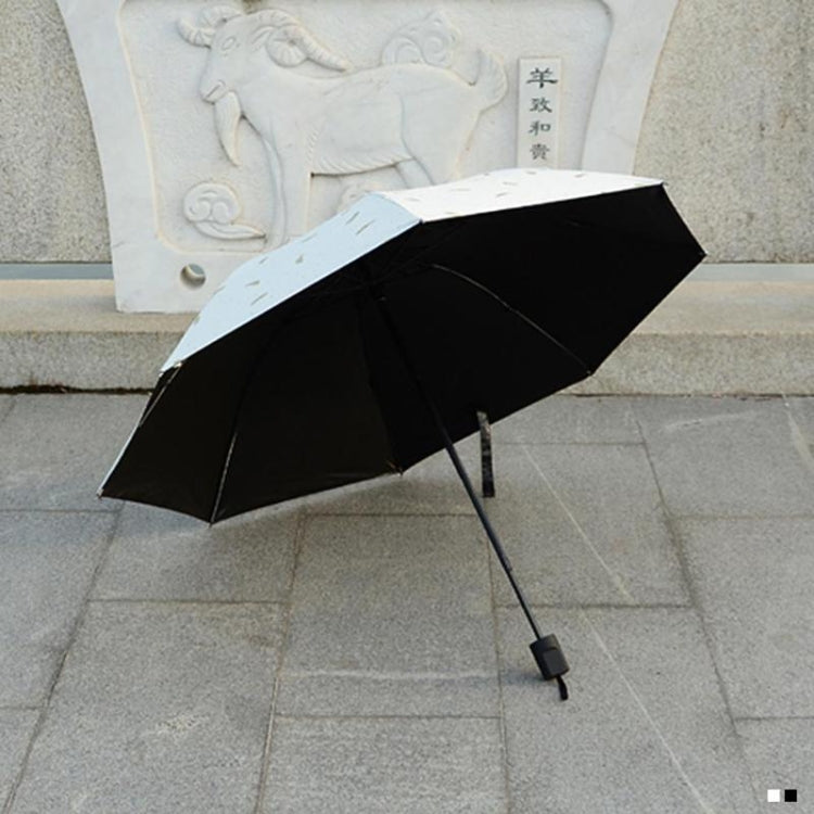 Ombrello con motivo a piume Ombrellone antivento pieghevole a tre pieghe con protezione solare portatile e controllo manuale