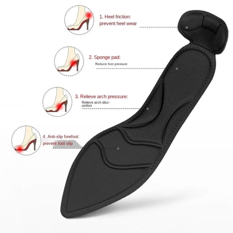 2 paia di inserti imbottiti 8D sul tallone posteriori antiscivolo traspiranti per soletta per scarpe con tacco alto