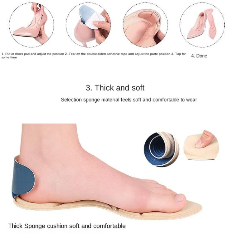 2 paia di inserti imbottiti 8D sul tallone posteriori antiscivolo traspiranti per soletta per scarpe con tacco alto