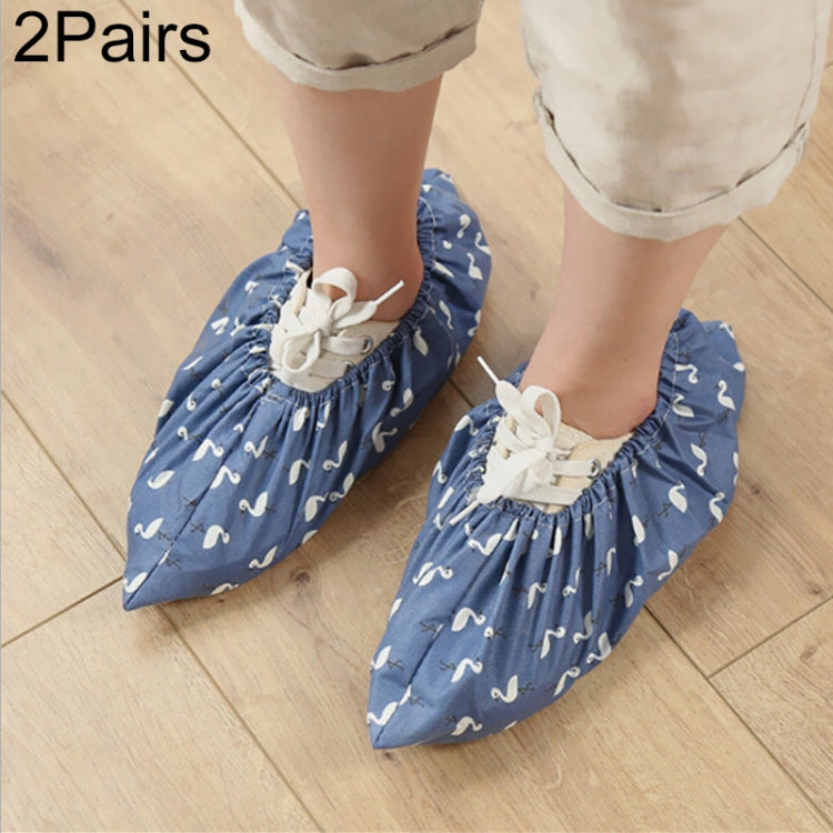 Copriscarpe elastici riutilizzabili addensati da 2 paia Copriscarpe antiscivolo per interni domestici Copriscarpe impermeabili antipolvere fenicottero