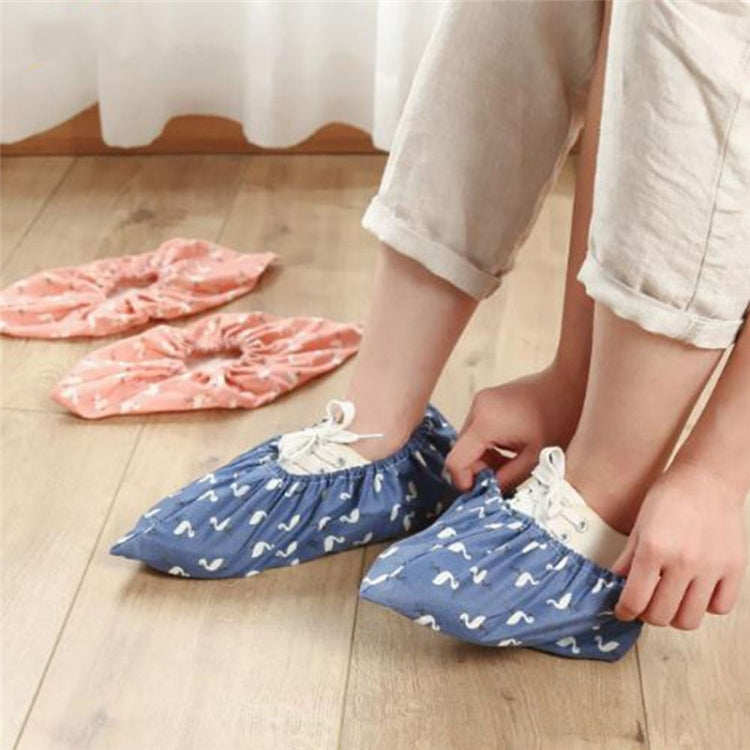 Copriscarpe elastici riutilizzabili addensati da 2 paia Copriscarpe antiscivolo per interni domestici Copriscarpe impermeabili antipolvere fenicottero