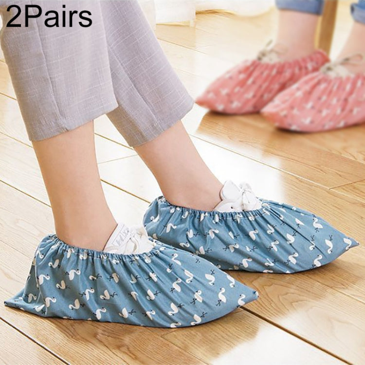 Copriscarpe elastici riutilizzabili addensati da 2 paia Copriscarpe antiscivolo per interni domestici Copriscarpe impermeabili antipolvere fenicottero