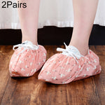 Copriscarpe elastici riutilizzabili addensati da 2 paia Copriscarpe antiscivolo per interni domestici Copriscarpe impermeabili antipolvere fenicottero