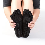 Calzini da yoga antiscivolo in tinta unita assorbenti del sudore Calzini con dita divise per donna, Socks Black, Socks Gray, Socks Purple, Socks Watermelon Red, Socks Blue, Socks Open Toe Black, Socks Open Toe Blue, Socks Open Toe Purple               ...