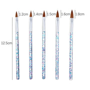 3 pezzi di pennello per nail art in cristallo, gel UV, per costruire pittura, penna a punteggiatura, suggerimenti per intaglio, strumenti per salone di manicure