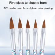 3 pezzi di pennello per nail art in cristallo, gel UV, per costruire pittura, penna a punteggiatura, suggerimenti per intaglio, strumenti per salone di manicure