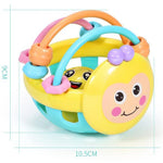 Giocattolo educativo precoce con manubri a sonaglino a mano con ape in cartone animato in gomma morbida per giocattolo per bambini con campanello a mano per bambini, Bee Dumbbell