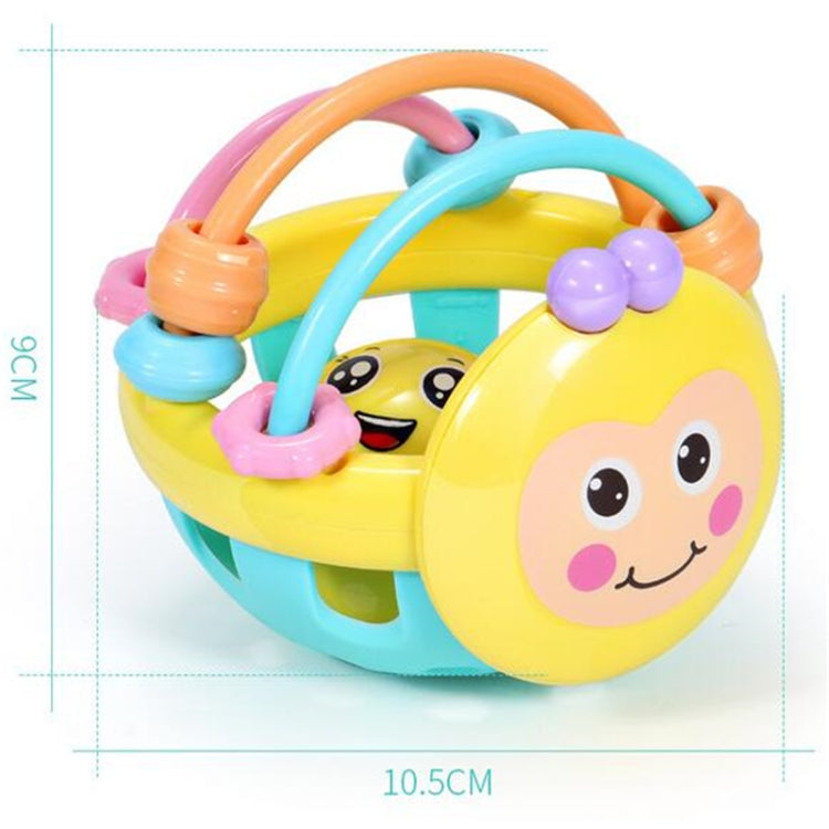 Giocattolo educativo precoce con manubri a sonaglino a mano con ape in cartone animato in gomma morbida per giocattolo per bambini con campanello a mano per bambini, Bee Dumbbell