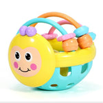 Giocattolo educativo precoce con manubri a sonaglino a mano con ape in cartone animato in gomma morbida per giocattolo per bambini con campanello a mano per bambini, Bee Dumbbell