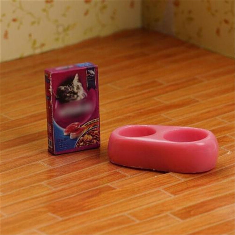 Casa delle bambole Mini cane gatto cibo per animali domestici con piastra simulazione mobili modello giocattoli