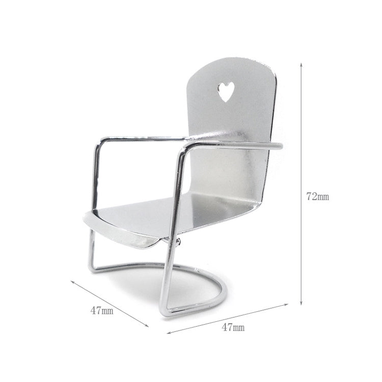 Modello di sedia in ferro in miniatura per casa delle bambole in scala 1:12 da 3 pezzi, Iron Chair