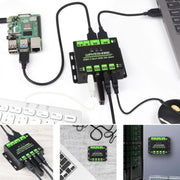 HUB USB Waveshare 23929, estensione di 4 porte USB 3.2, doppi host commutabili, protezioni multiple, 23929